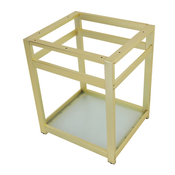 Fauceture VSP2522B7 25-Inch x 22-Inch Steel Console Sink Base with Glass Shelf, Brushed Brass VSP2522B7 - main